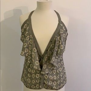 Banana Republic 100% silk halter styled top.